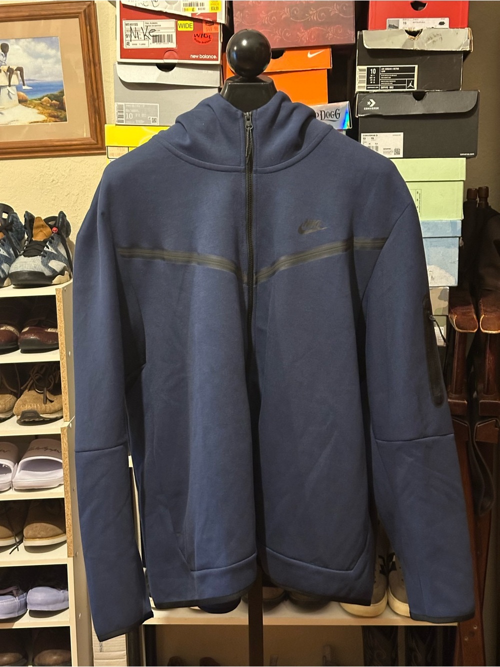 Nike Sportswear Midnight Blue Tech Fleece Hoodie Zip - Picture 2 of 8